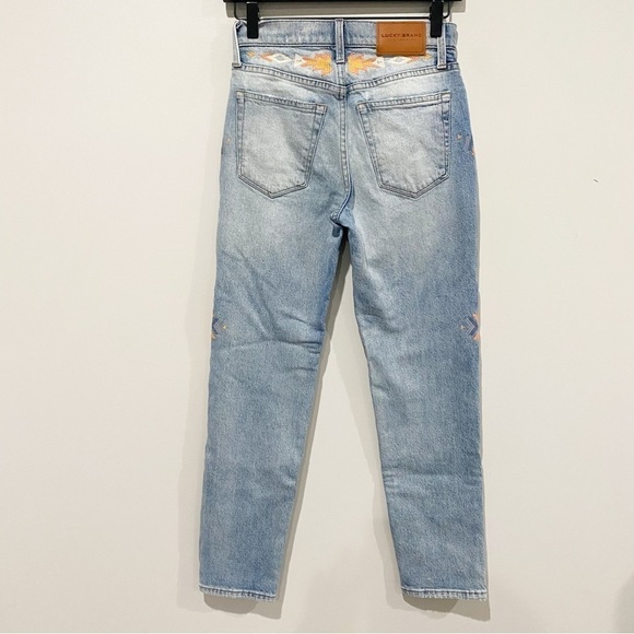 LUCKY BRAND Drew Mom Jean Embroidered Boho Aztec Size 24 A 00 - Picture 8 of 16